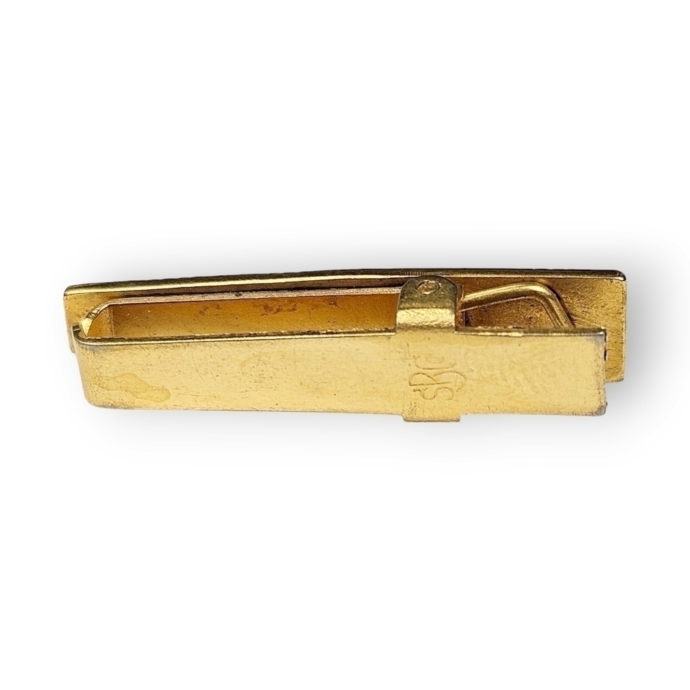 Antique Lingerie Bar Clip Art Deco Engraveable Gold Plate Crosshatch 1920s 1.25" - Picture 5 of 8